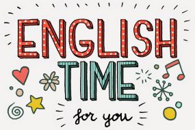 ENGLISH TIME CARTEL color con rayas sin fondo