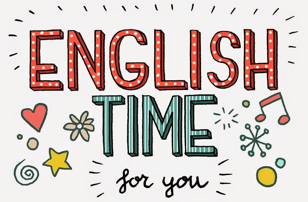 ENGLISH TIME CARTEL color con rayas sin fondo